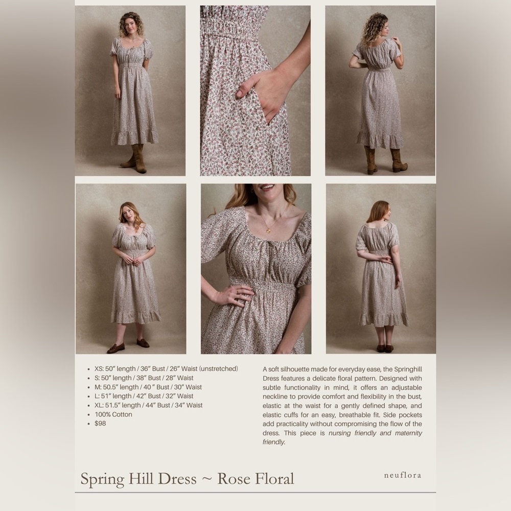 NWOT size M rose Spring Hill dress